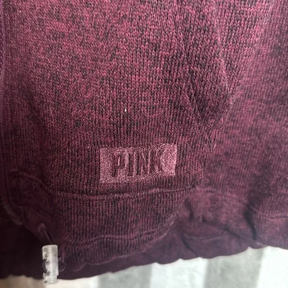 PINK/ VS Zip Up Long Sleeve Hoodie S / Small with pockets beside zipper Plum - Picture 3 of 8
